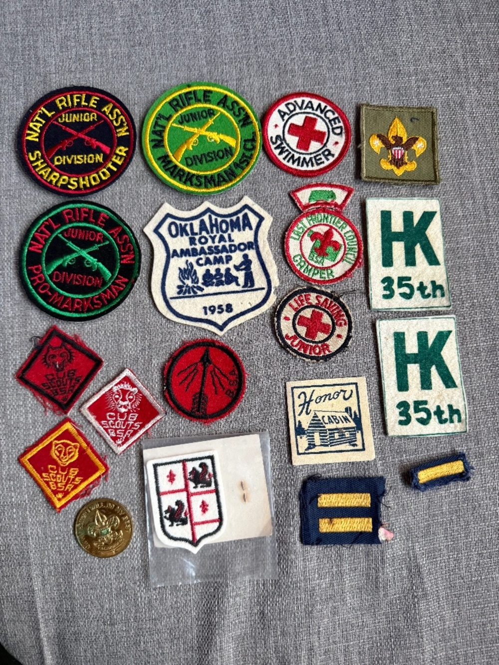 A collection of vintage Boy Scout patches